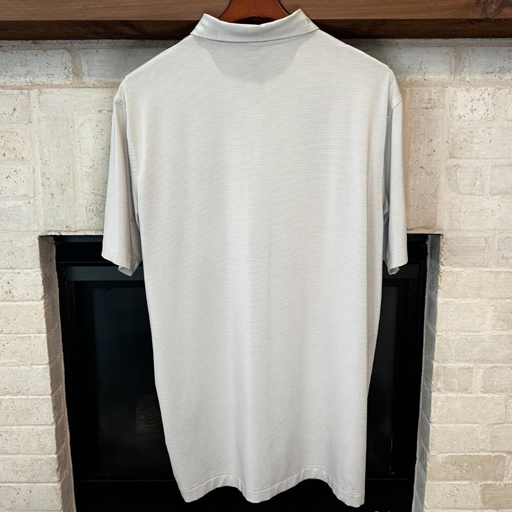 Peter Millar Light Gray Striped Performance Polo - image 2